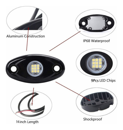 Par Rock Lights Branco 9leds Ip68 Chassis Uni Uni Uni - Imagem 5