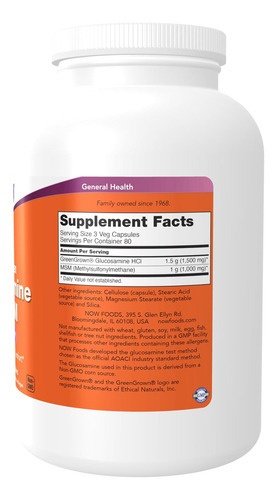 Agora, Suplementos De Alimentos, Glucosamina E Msm (greengro - Imagem 2