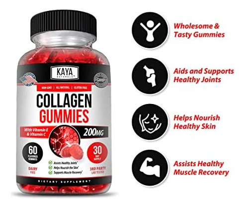 Gomas De Colágeno Kaya Naturals Para Homens E Mulheres - Su - Imagem 5