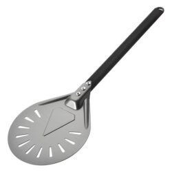 P Para Para Girando A Casca Pizza Com Pá Pizza Redonda