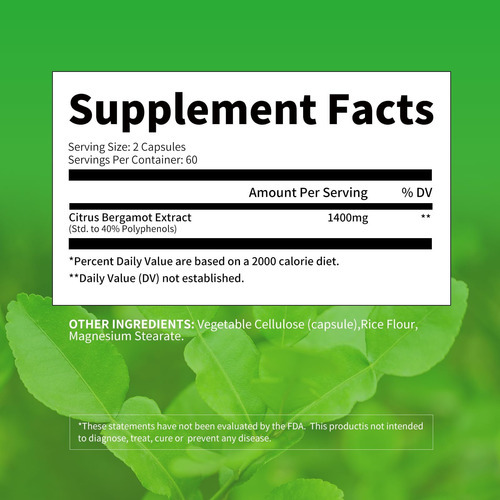 Bergamota Cítrica Orgânica 1400mg, 120 Cápsulas - Imagem 7