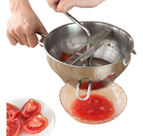 Qi1 Passa Verduras Em Aço Inox Com 3 Discos 20cm. - Imagem 4
