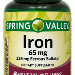 Spring Valley - Ferro 65 Mg, 100 Comprimidos