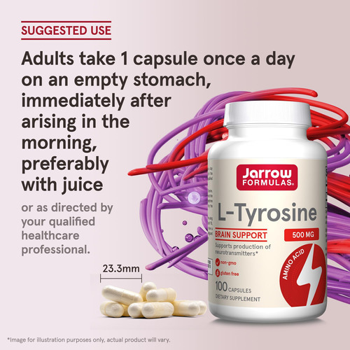 Jarrow Fórmulas L-tyrosine 500 Mg, Suplemento Dietético, Sup - Imagem 7