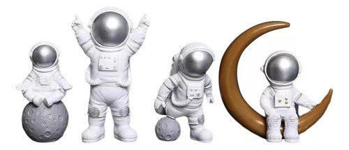 Estatueta De Astronauta De 4 Peças, Decoração De Estátua De - Imagem 14