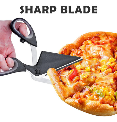Tesoura Espátula Cortador De Pizza 2 Em 1 Gourmet- - Imagem 3