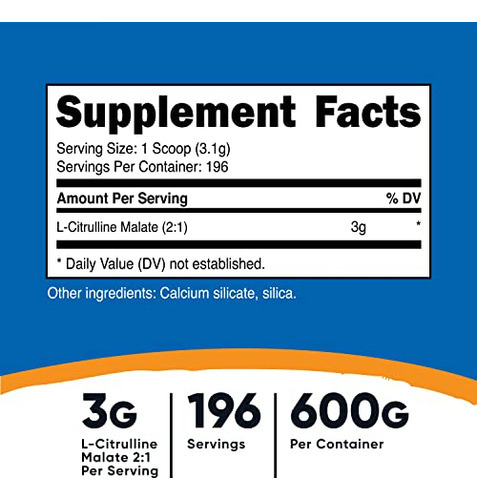 Suplemento Nutricost De Malato De L-citrulina (2:1) Em Pó 60 - Imagem 2