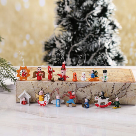 Conjunto De Enfeites De Mesa De Madeira Nutcracker Xmas Tree - Imagem 8