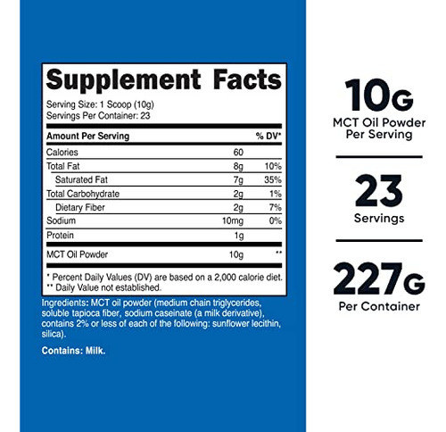Óleo Mct Em Pó Nutricost Premium 227g Keto Cetose Cetogênica - Imagem 2