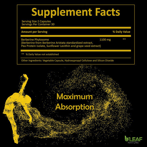 Bleaf Natures Berberine Phytosome Vegetarian Capsules - Ab - Imagem 4