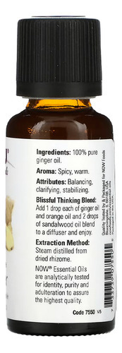 Óleo De Gengibre Now Foods 30 Ml Importado - Imagem 3