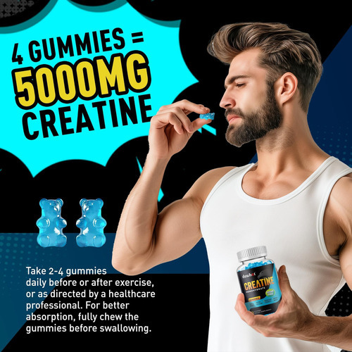 Gomas De Monohidrato De Creatina Duwhot Para Homens E Mulher - Imagem 5