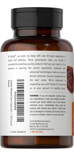 Cápsulas De Cogumelo Carlyle Reishi 5000 Mg | Contagem 120 | - Imagem 3