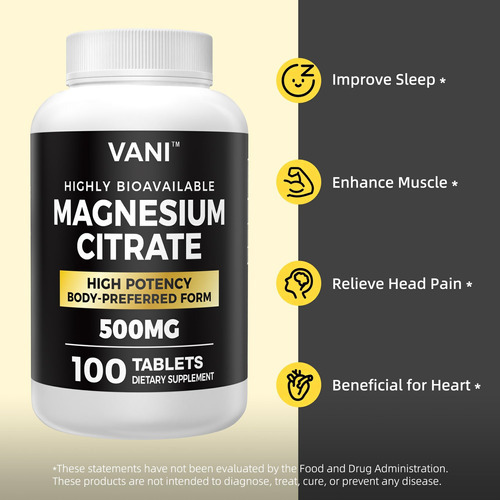 Citrato De Magnésio 500mg 100 Comprimidos- Vegan Seguro, Alt - Imagem 3