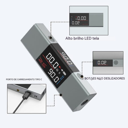 Goniômetro A Laser Com Display Led, Régua De Ângulo De Varia - Imagem 2
