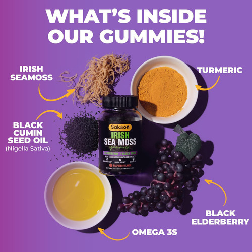 Sakoon Nutrition Gomas De Musgo Do Mar Irlandês E Óleo De Se - Imagem 5