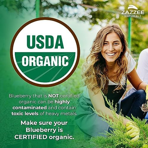 Extrato 10: 1 De Mirtilo Selvagem Orgânico Zazzee Usda, Forç - Imagem 2