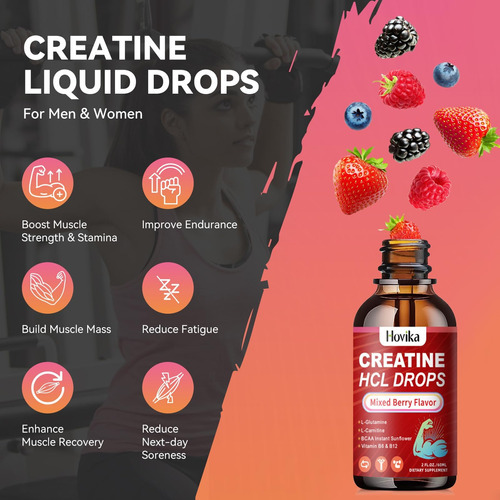 Gotas De Líquido De Creatina Hcl Para Homens E Mulheres, Clo - Imagem 3