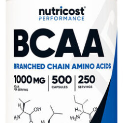 Suplemento Nutricost Bcaa 1000 Mg 500 Cápsulas (250 Porções)