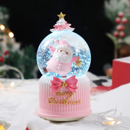 Bola Cristal De Natal Musical Floco Neve Lâmpada Giratória - Imagem 5