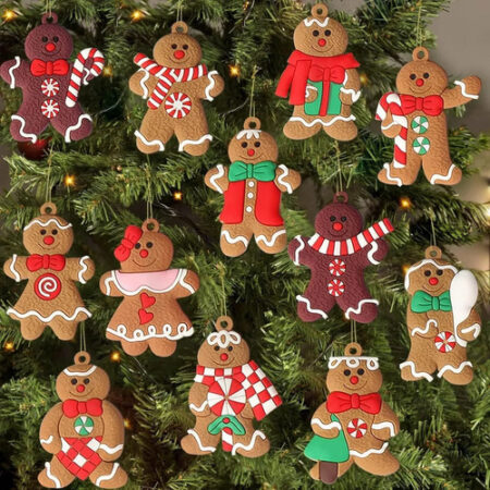 12 Enfeites De Árvore De Natal, Gingerbread Man - Imagem 12