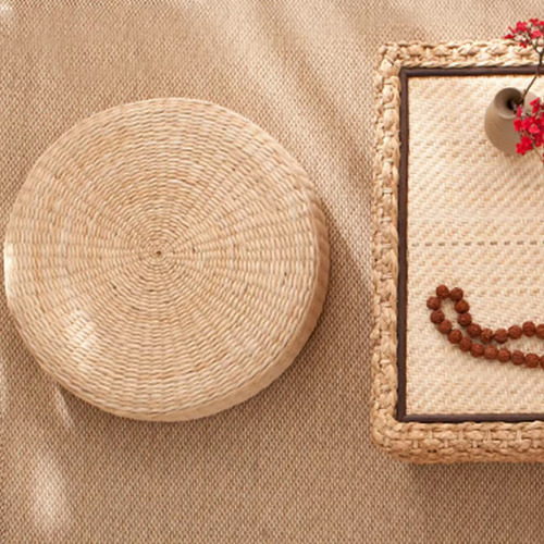 Almofada De Assento De Pufe Redonda Almofada Futon 50x50 - Imagem 3