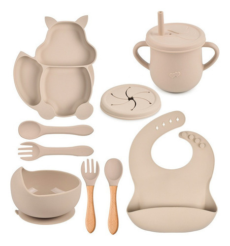 Conjunto De Talheres De Silicone Baby Squirrel De 9 Peças - Imagem 24