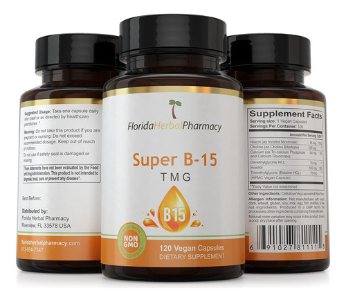 Florida Herbal Pharmacy, Super B-15 Tmg (120 Cápsulas) Pacot - Imagem 3