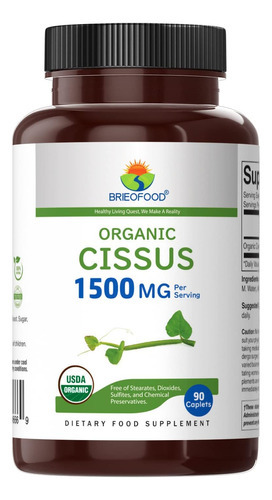 Brieofood Organic Cissus Quadrangularis 1500mg, 45 Porções,