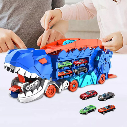 Brinquedo +12mini Carros De Caminhão De Dinossauro Comendo - Imagem 6