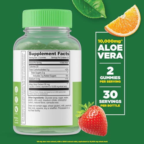 Gomas De Suplemento De Aloe Vera Lifeable Para Adultos - 10. - Imagem 2