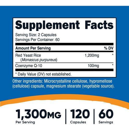 Suplemento De Arroz Fermentado Vermelho Nutricost Com Coq10 - Imagem 3