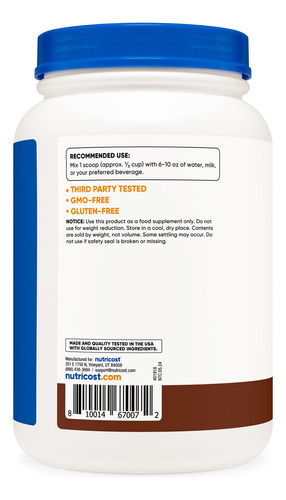 Proteína Em Pó Nutricost Casein Micellar Chocolate 907g - Imagem 5