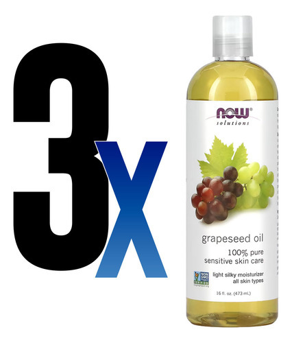 Óleo De Semente De Uva 473ml Now Foods Grapeseed Oil 3un - Imagem 2