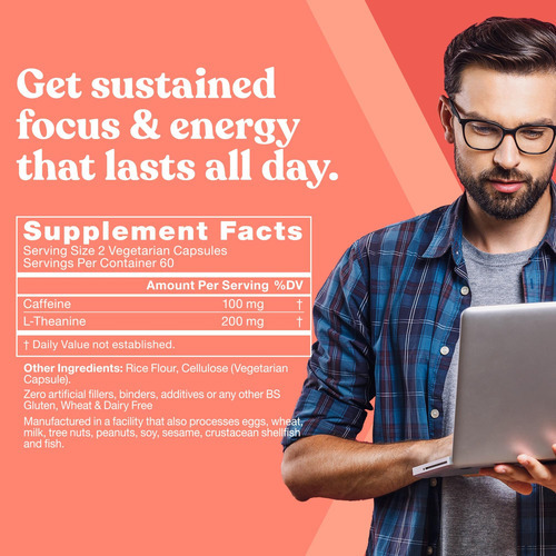 Pílulas De Cafeína Elite Com L-teanina " Suplementos Energét - Imagem 5