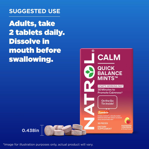 Natrol Quick Balance Calm Mints, Suplemento Dietético, De 30 - Imagem 4