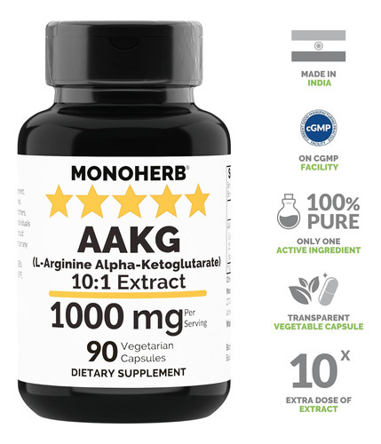 Monoherb Aakg - L-arginina Alfa-cetoglutarato - 1000 Mg - 90 - Imagem 3