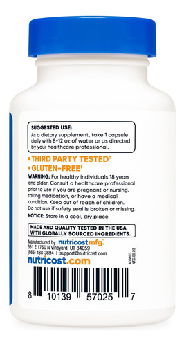 Suplemento Nutricost Pqq (pirroloquinolina Quinona) 20 Mg 30 - Imagem 5
