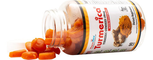 Cúrcuma - Gomas De Curcumina De Cúrcuma 100mg Com Pimenta Pr - Imagem 2