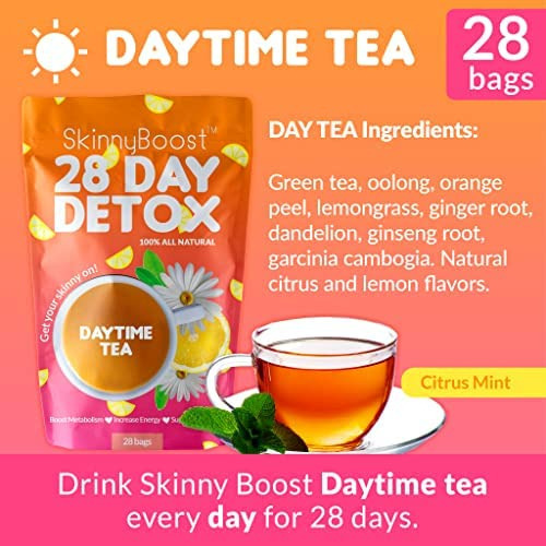 Skinnyboost 28 Day Detox Daytime Tea - (28 Saquinhos De Chá - Imagem 3