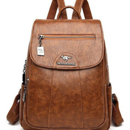 Mochila Feminina De Couro Pu Vintage - Imagem 18