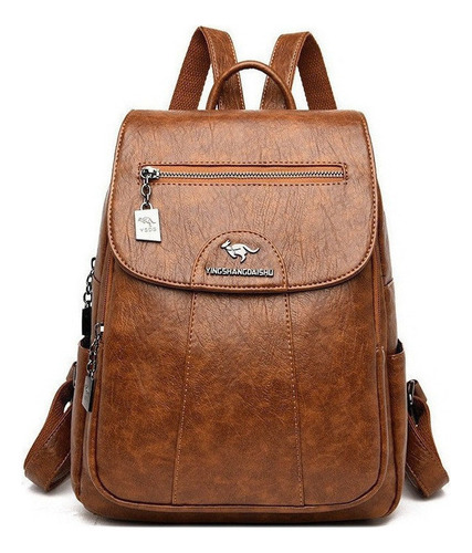 Mochila Feminina De Couro Pu Vintage - Imagem 18
