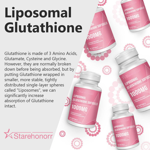 Starehonorr Lipossomal Glutationa Softgels 1500mg, Suplement - Imagem 5