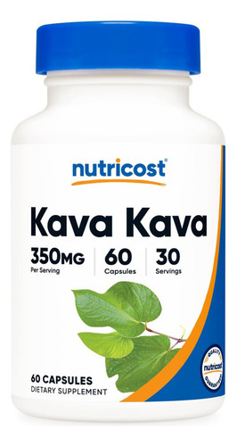 Cápsulas Nutricost Kava Kava 350 Mg Por Porção, 60 Cápsulas,