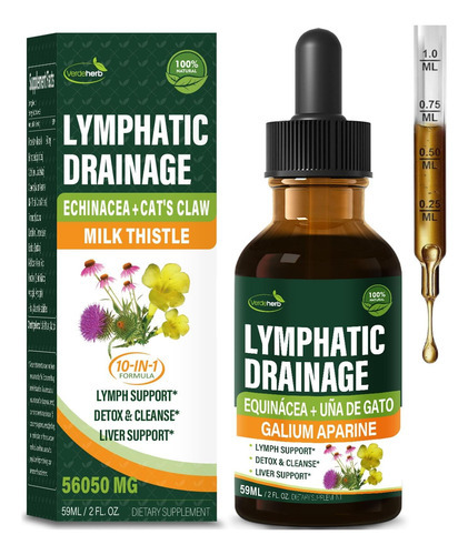 Verdeherb Cleavers Gotas De Drenagem Linfática Melhoram A Li