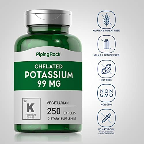 Suplemento De Potássio Quelatado 99 Mg | 250 Cápsulas | Gluc - Imagem 3