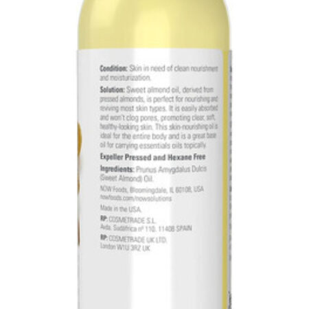 Óleo De Amendoa 473ml Now Foods Almond Oil Puro 3un - Imagem 4