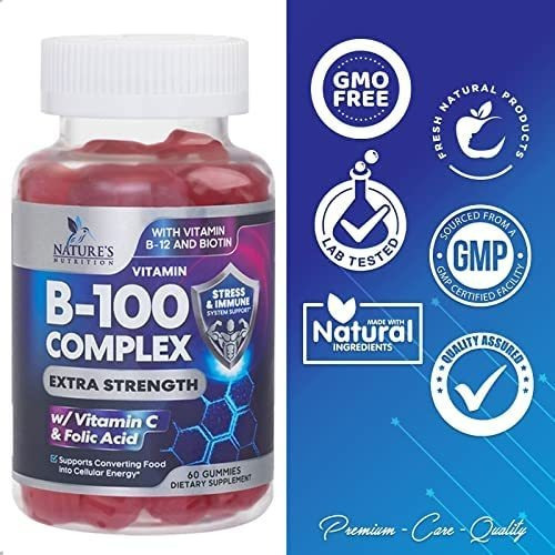 Vitamina B100-complex/natures Nutrition/60 Gomitas - Imagem 4