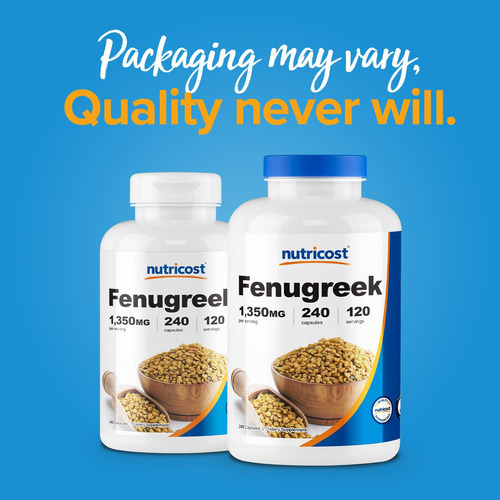 Suplemento Nutricost Fenugreek Seed 1350 Mg 240 Cápsulas - Imagem 6