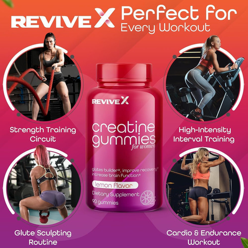 Revive X Glute Gummies, Creatine Gummies 3g, Lemon Drop, 30 - Imagem 2